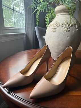 Michael Kors Nude Leather Pointed-Toe Stiletto Pumps